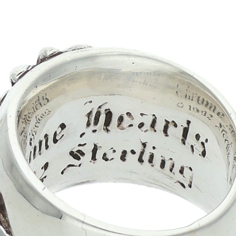 Chrome Hearts Floral Cross Silver Ring Size US 5