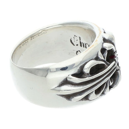 Chrome Hearts FLRL CRS Ruby Silver Ring Size ONE SIZE