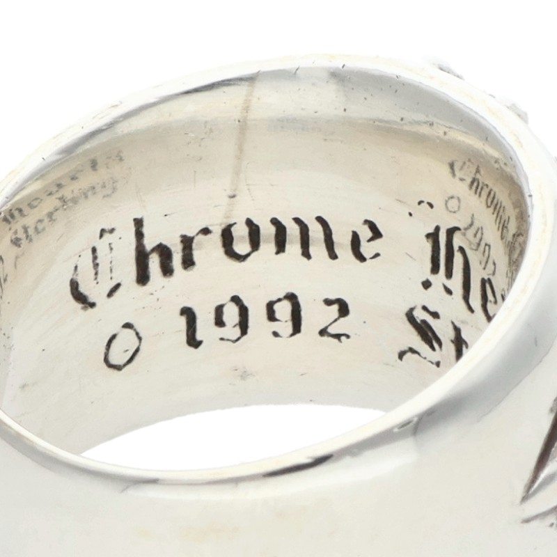 Chrome Hearts FLORAL CROSS Silver Ring Size US 6