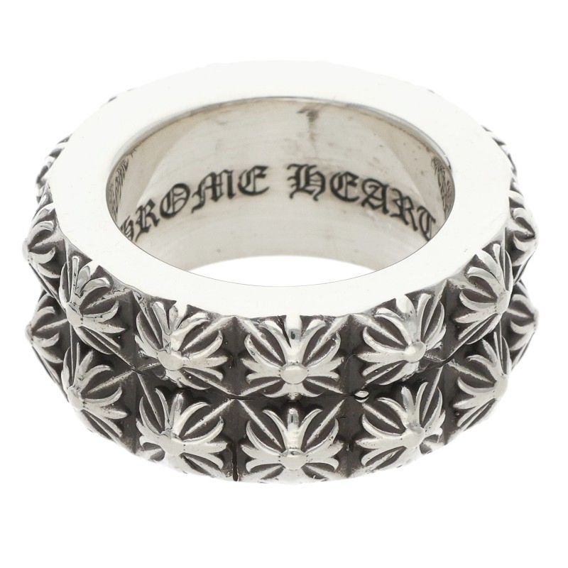 Chrome Hearts PETE PUNK DOUBLE ROW Silver Ring Size ONE SIZE