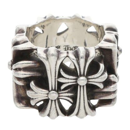 Chrome Hearts 925 Silver Square Cross Ring Size US 9.5