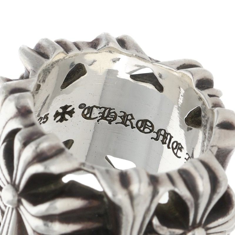 Chrome Hearts 925 Silver Square Cross Ring Size US 9.5