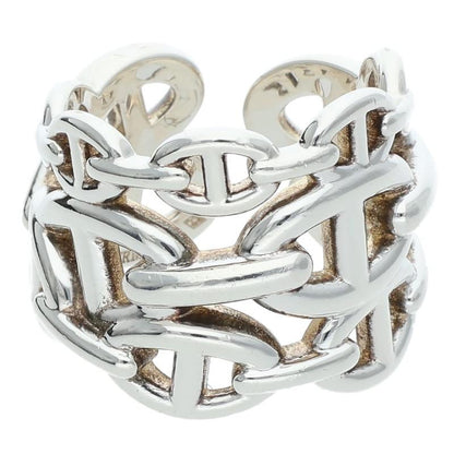 HERMES Chaine d'Ancre Enchainee GM Silver Ring Size ONE SIZE