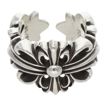 Chrome Hearts DBL FLRL CRS 925 Silver Ring Size US 8.5