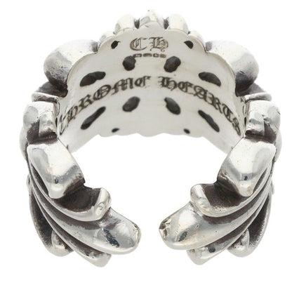 Chrome Hearts DBL FLRL CRS 925 Silver Ring Size US 8.5