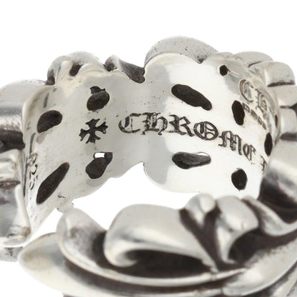 Chrome Hearts DBL FLRL CRS 925 Silver Ring Size US 8.5