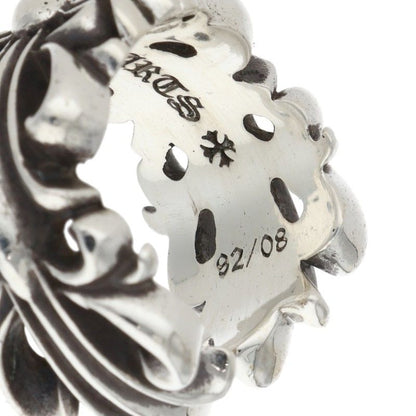 Chrome Hearts DBL FLRL CRS 925 Silver Ring Size US 8.5