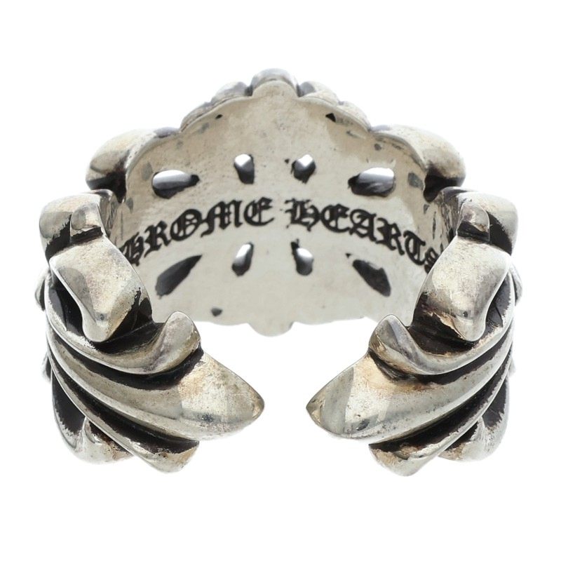 Chrome Hearts DBL FLRL CRS 925 Silver Ring Size US 12