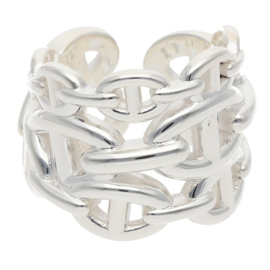 HERMES Chaine d'Ancre Enchainee GM Silver Ring Size ONE SIZE