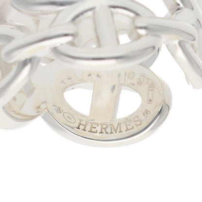 HERMES Chaine d'Ancre Enchainee GM Silver Ring Size ONE SIZE