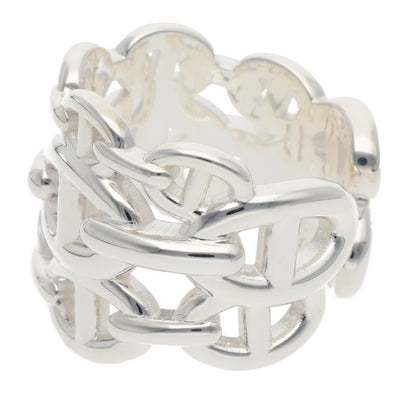 HERMES Chaine d'Ancre Enchainee GM Silver Ring Size ONE SIZE
