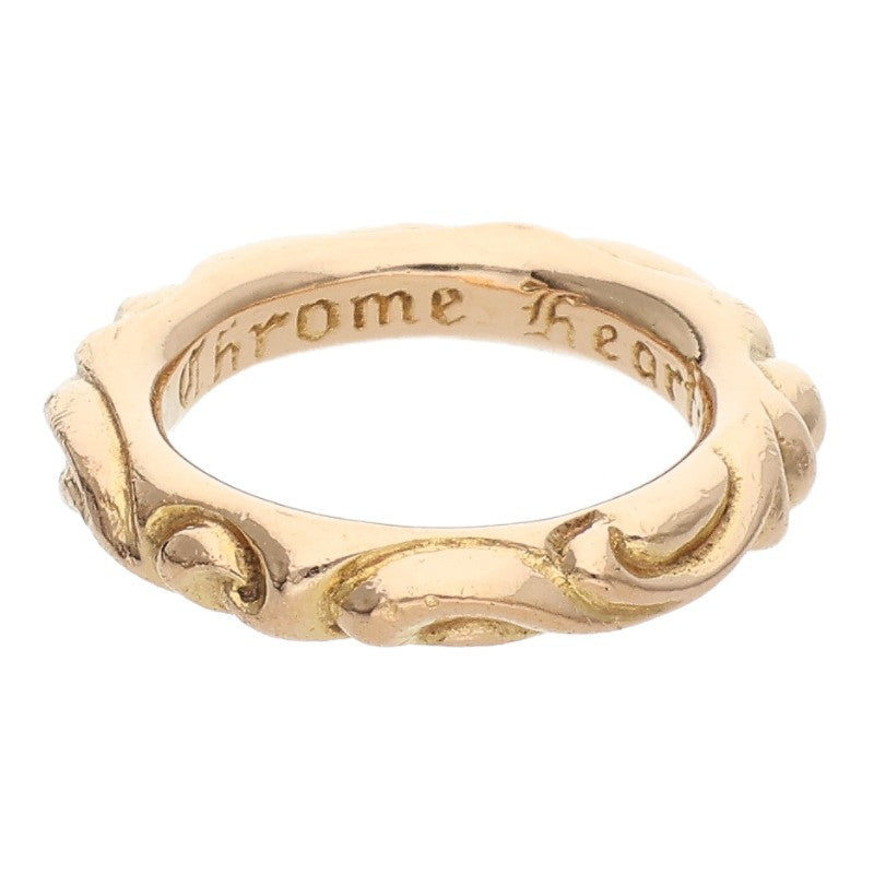 Chrome Hearts 22K Scroll Band Gold Ring Yellow Size 13.5