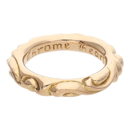 Chrome Hearts 22K Scroll Band Gold Ring Yellow Size 13.5