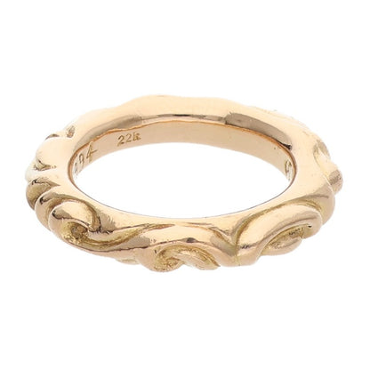 Chrome Hearts 22K Scroll Band Gold Ring Yellow Size 13.5