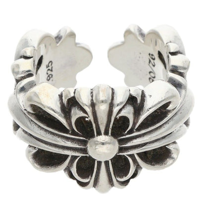 Chrome Hearts DBL FLRL CRS Silver Ring Size US 4.5