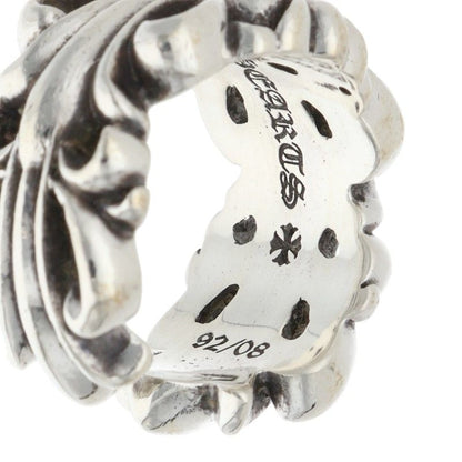 Chrome Hearts DBL FLRL CRS Silver Ring Size US 4.5