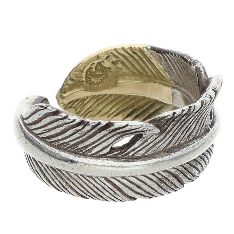 TADY & KING Feather K18 Gold Silver Ring Size ONE SIZE