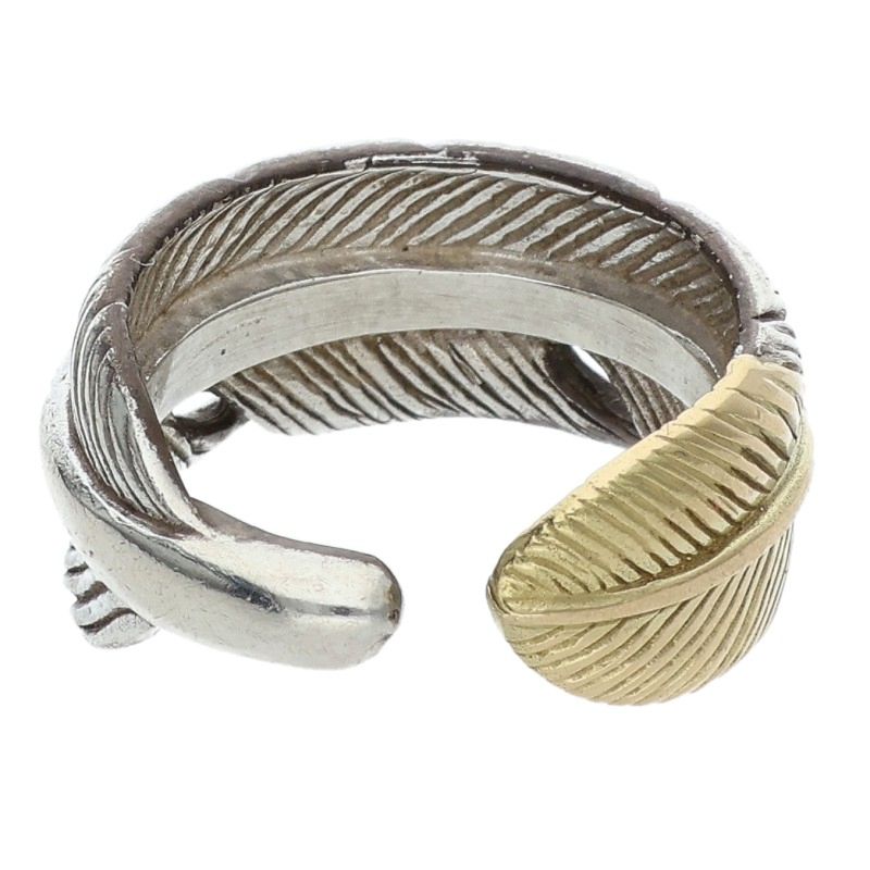 TADY & KING Feather K18 Gold Silver Ring Size ONE SIZE