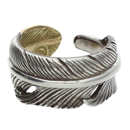 TADY & KING Feather K18 Gold Silver Ring Size ONE SIZE