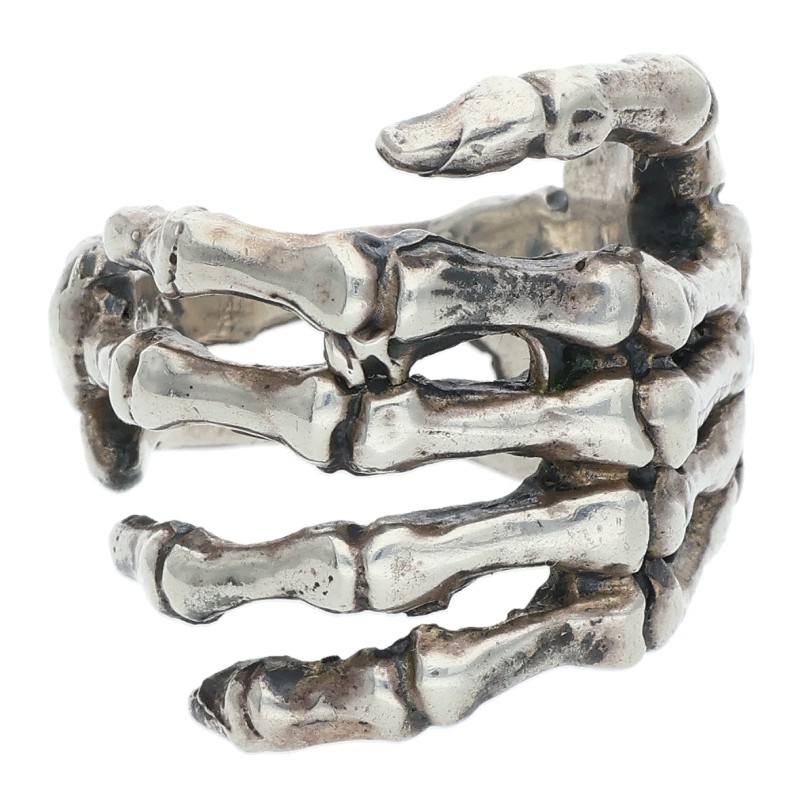 CRAZY PIG BONE HAND 1997 Silver Ring Size ONE SIZE