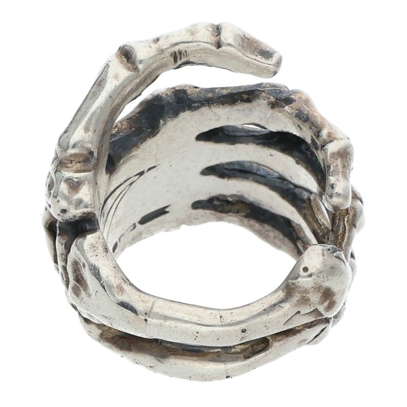 CRAZY PIG BONE HAND 1997 Silver Ring Size ONE SIZE