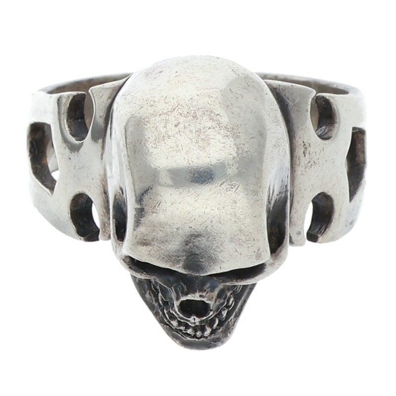 CRAZY PIG CUTAWAY SKULL 2001 Silver Ring Size ONE SIZE