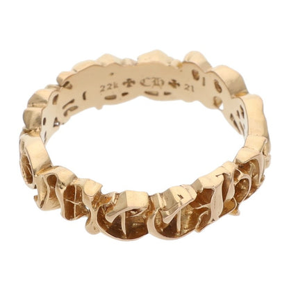 Chrome Hearts 22K Script Band Gold Ring Size ONE SIZE