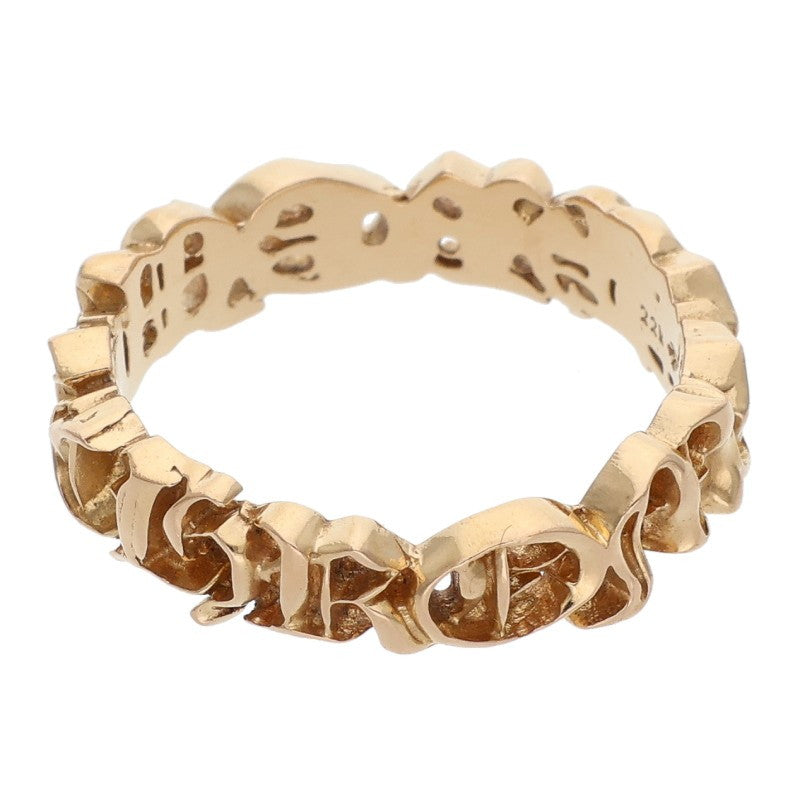 Chrome Hearts 22K Script Band Gold Ring Size ONE SIZE