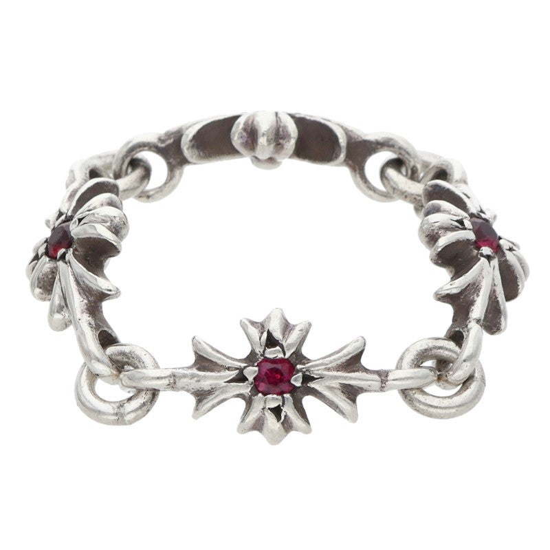 Chrome Hearts TNY E CH PLS Ruby Silver Ring Size ONE SIZE