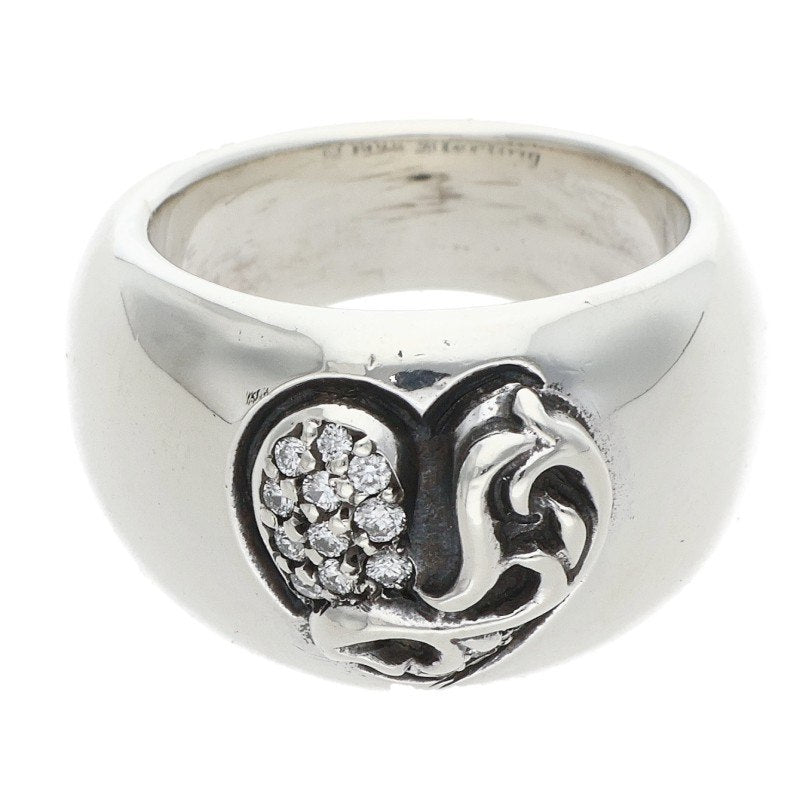 Chrome Hearts Heart In Band Pave Diamond Ring Size ONE Multi