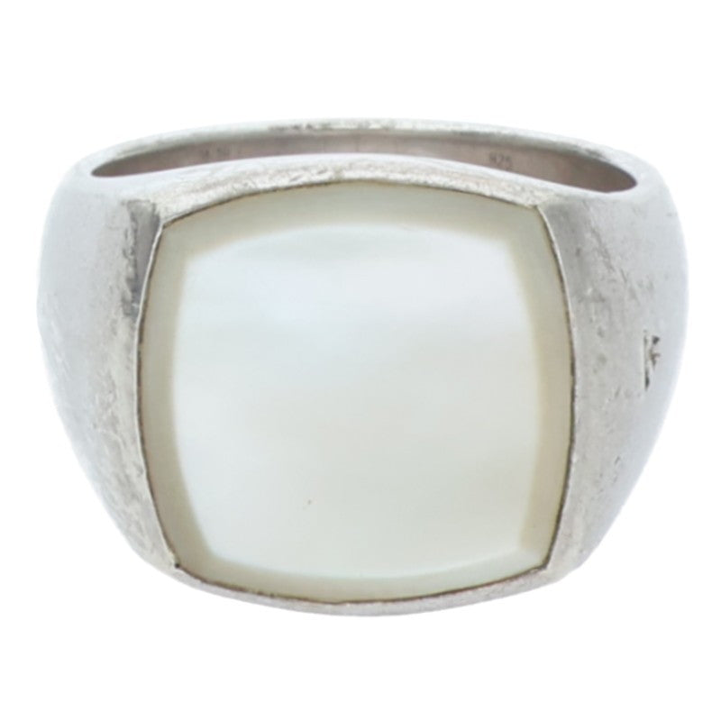 TOM WOOD Cushion White MOP Silver Signet Ring Size ONE SIZE
