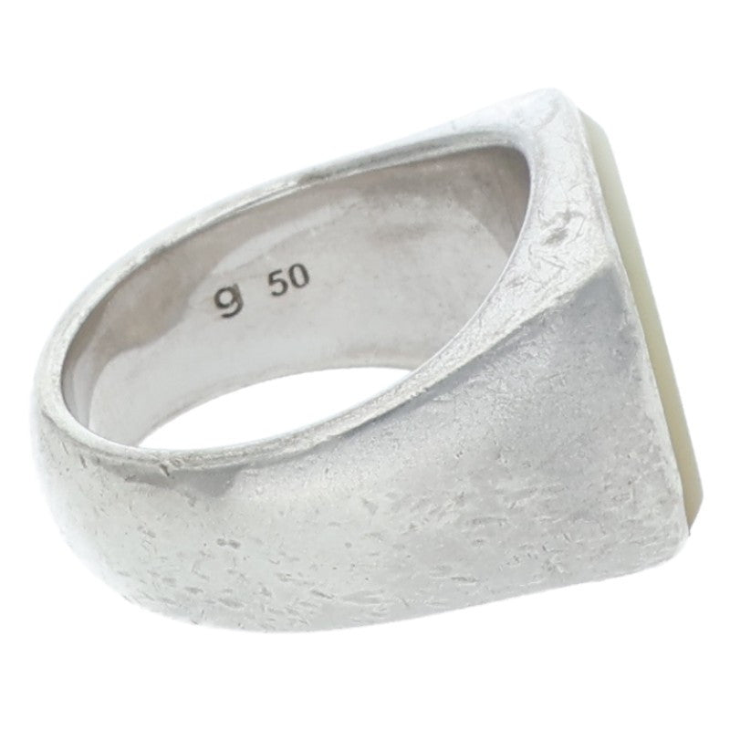 TOM WOOD Cushion White MOP Silver Signet Ring Size ONE SIZE