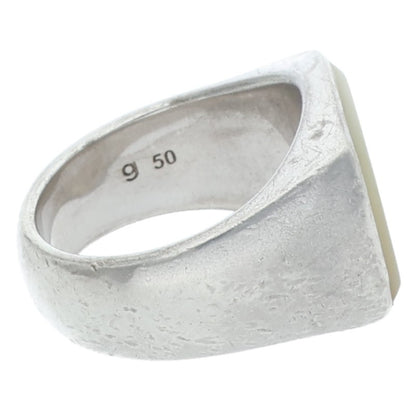 TOM WOOD Cushion White MOP Silver Signet Ring Size ONE SIZE