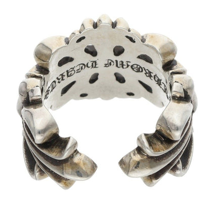 Chrome Hearts DBL FLRL CRS Silver Ring Size ONE SIZE
