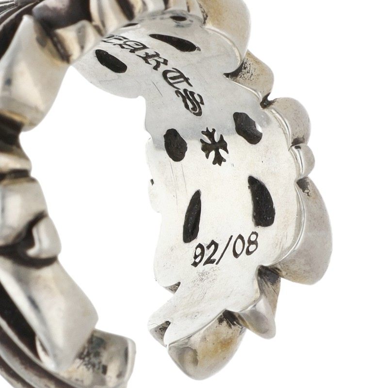 Chrome Hearts DBL FLRL CRS Silver Ring Size ONE SIZE