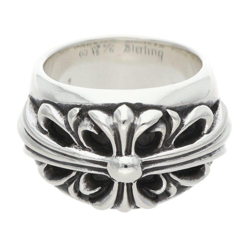Chrome Hearts FLRL CRS Sterling Silver Ring Size US 5