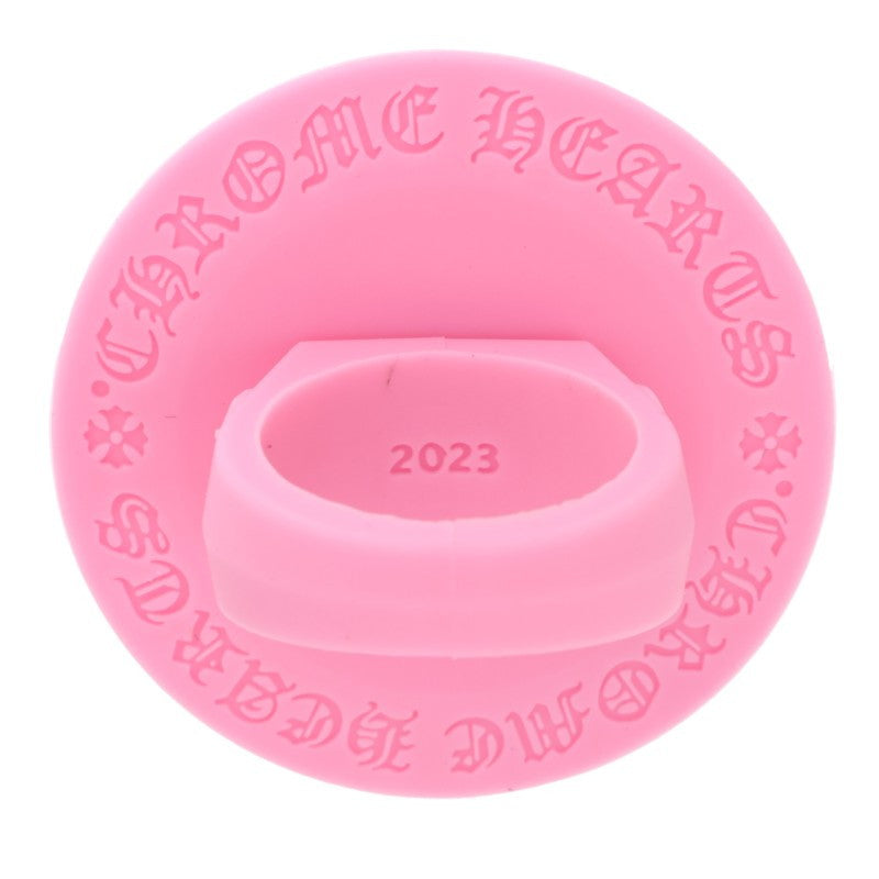 Chrome Hearts PPO-SLCN Pink Rubber Ring Size US 6