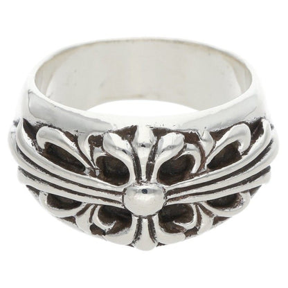 Chrome Hearts FLRL CRS Floral Cross Ring Silver Size JP 20.5