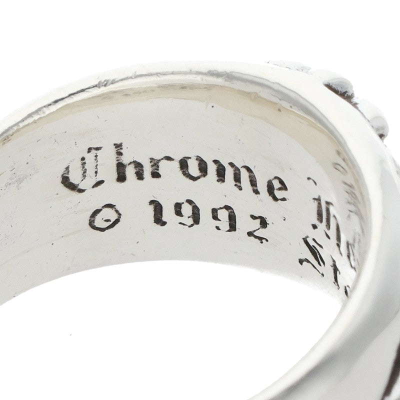 Chrome Hearts FLRL CRS Floral Cross Ring Silver Size JP 20.5