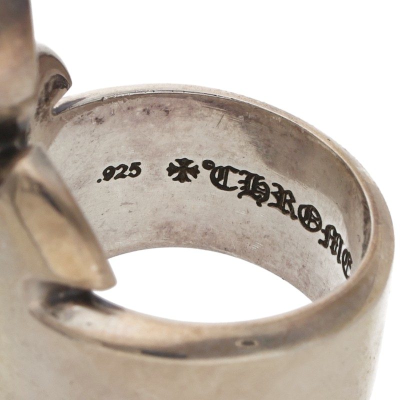 Chrome Hearts UPRIGHT FLERKNEE Silver Ring Size JP 18.5