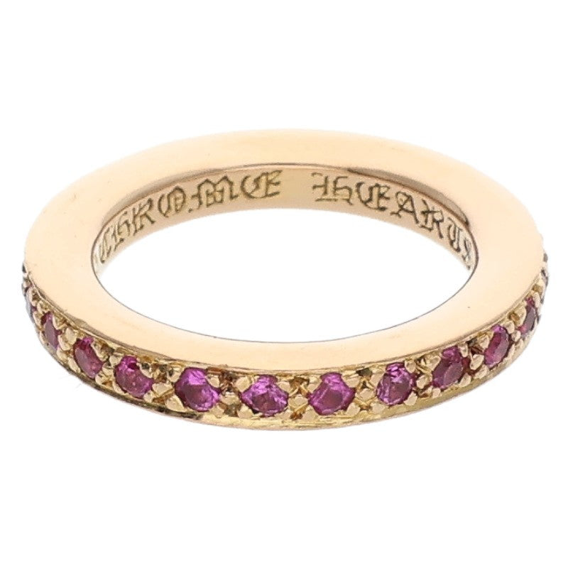 Chrome Hearts 22K Pave Pink Sapphire Gold Ring
