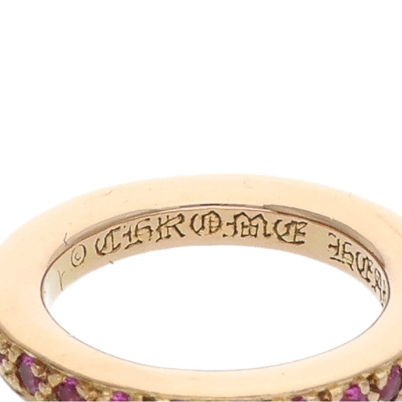Chrome Hearts 22K Pave Pink Sapphire Gold Ring
