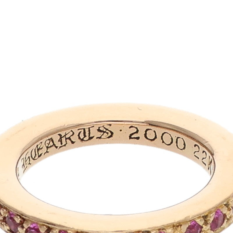 Chrome Hearts 22K Pave Pink Sapphire Gold Ring