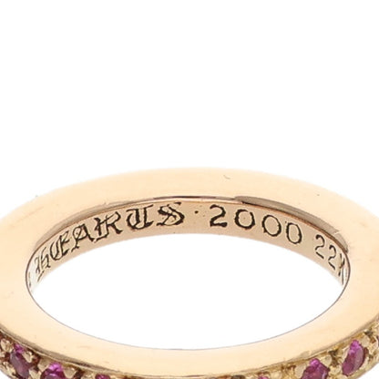 Chrome Hearts 22K Pave Pink Sapphire Gold Ring