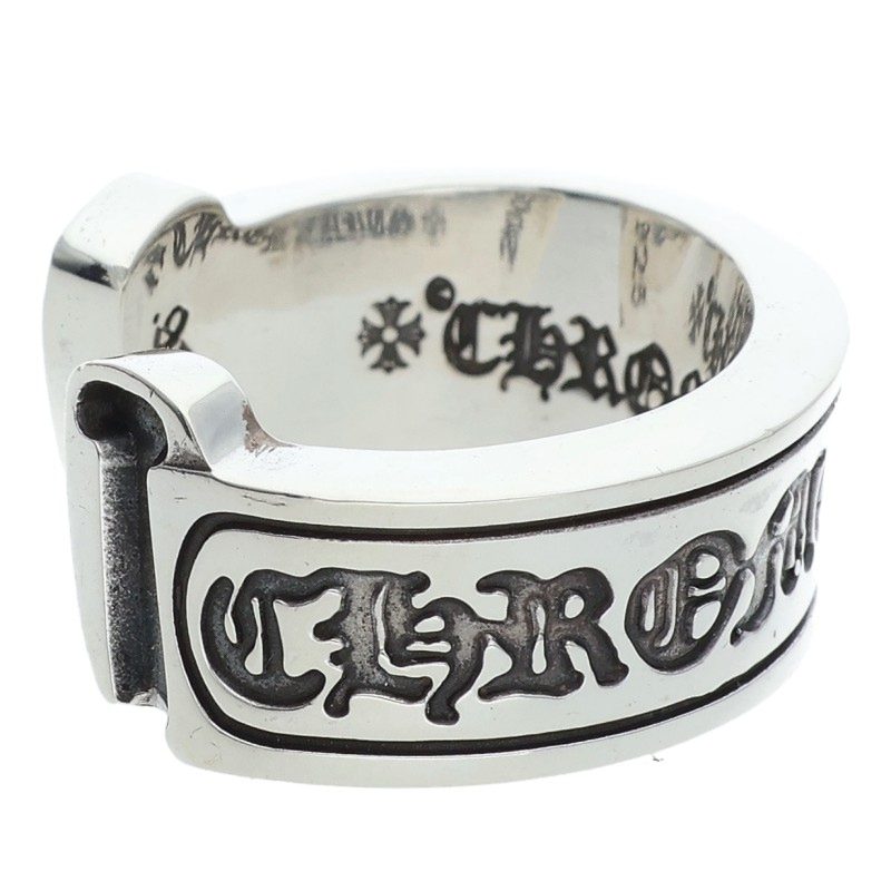 Chrome Hearts LG SCROLL LABEL Silver Ring 925 Size ONE SIZE