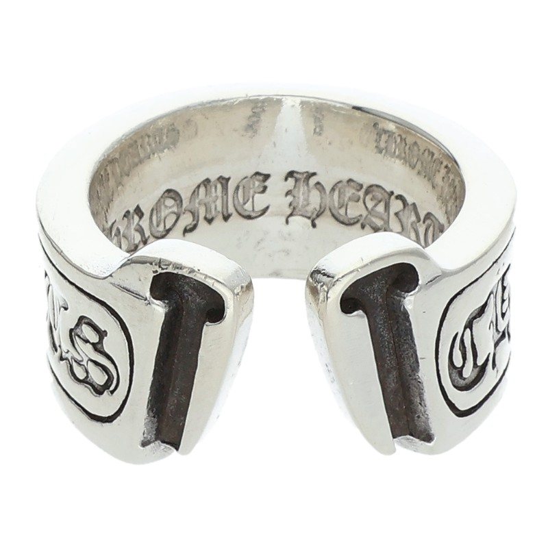 Chrome Hearts LG SCROLL LABEL Silver Ring 925 Size ONE SIZE