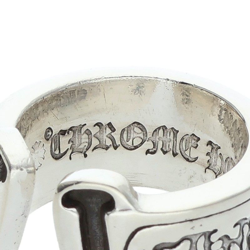 Chrome Hearts LG SCROLL LABEL Silver Ring 925 Size ONE SIZE