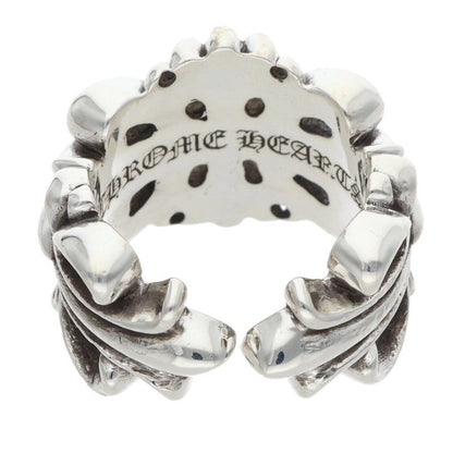 Chrome Hearts Double Floral Cross Silver Ring Size ONE SIZE