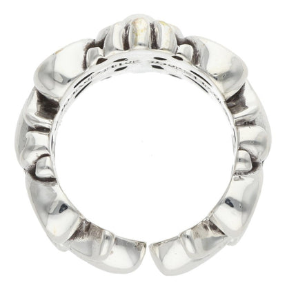 Chrome Hearts Double Floral Cross Silver Ring Size ONE SIZE
