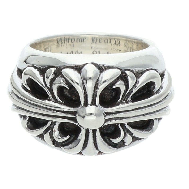 Chrome Hearts Floral Cross Silver Ring Size US 4